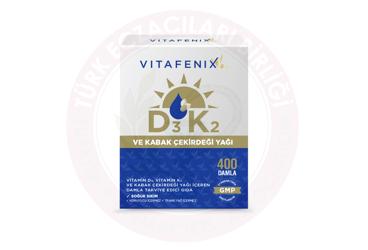 VITAFENIX D3K2 VE KABAK CEKIRDEGI YAGI ICEREN TAKVIYE EDICI GIDA  20 ml şişe