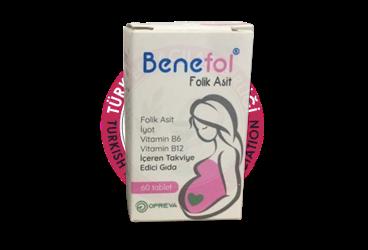 BENEFOL FOLIK ASIT ICEREN TAKVIYE EDICI GIDA TABLET  60 tablet