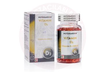 POTIOGARDEN VITAMIN D3 TAKVIYE EDICI GIDA KAPSUL 1000 IU 150 kapsül