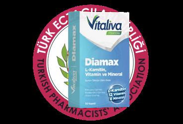 VITALIVA VITAMINS DIAMAX L-KARNITIN, MULTIVITAMIN VE MINERAL ICEREN TAKVIYE EDICI GIDA  30 kapsül