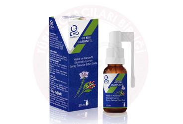 EVO PHARMA KEKIK VE KARANFIL EKSTRAKTI ICEREN SPREY  30 ml şişe