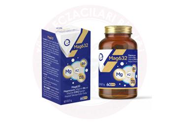 MAG632 MAGNEZYUM, VITAMIN B6 VE VITAMIN D3K2 ICEREN TAKVIYE EDICI GIDA KAPSUL  60 kapsül