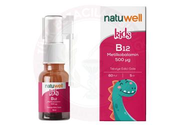 NATUWELL KIDS METILKOBALAMIN ICEREN TAKVIYE EDICI GIDA SPREY 500 mcg 5 ml şişe