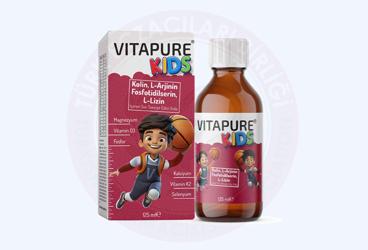 VITAPURE KIDS KOLIN, L-ARJININ, L-LIZIN VE FOSFOTIDILSERIN ICEREN SIVI TAKVIYE EDICI GIDA  125 ml şişe