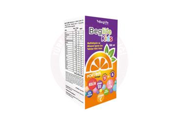 BEGLIFE KIDS MULTIVITAMIN VE MULTI MINERAL ICEREN SIVI TAKVIYE EDICI GIDA  150 ml şişe