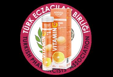 HAPPY CURE VITAMIN C PLUS TAKVIYE EDICI GIDA EFERVESAN TABLET  20 tablet