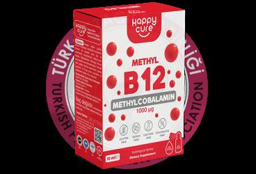 HAPPY CURE METHYL B12 ICEREN TAKVIYE EDICI GIDA DILALTI SPREY 1000 mcg 10 ml şişe