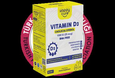 HAPPY CURE VITAMIN D3 TAKVIYE EDICI GIDA ORAL SPREY 400 IU 20 ml şişe