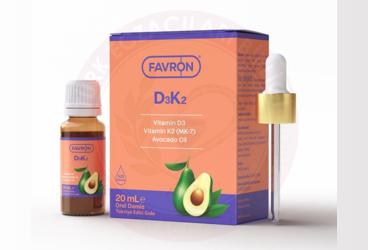FAVRON D3K2 VITAMIN D3 VE K2 DAMLA TAKVIYE EDICI GIDA  20 ml