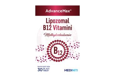 ADVANCEMAX LIPOZOMAL B12 VITAMINI TAKVIYE EDICI GIDA DIL ALTI TABLET  30 tablet