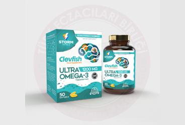 STORM VITALS CLEVFISH ULTRA OMEGA-3 ICEREN TAKVIYE EDICI GIDA KAPSUL 1200 mg 50 kapsül