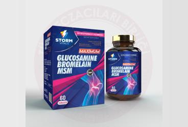 STORM VITALS MAXIMUM GLUCOSAMINE, BROMELAIN, MSM ICEREN TAKVIYE EDICI GIDA TABLET  60 tablet