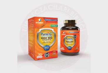 STORM VITALS PURE C CITRUS COMPLEX VITAMIN C ICEREN TAKVIYE EDICI GIDA TABLET  30 tablet