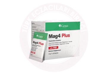 GENUS MAG4 PLUS MAGNEZYUM KOMPLEKS ICEREN TAKVIYE EDICI GIDA SASE  20 saşe