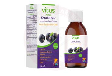 VITUS IMMUN KARA MURVER, PROPOLIS VE BETA GLUKAN ICEREN SIVI TAKVIYE EDICI GIDA  150 ml şişe