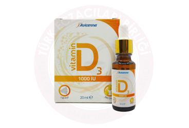 AVICENNA VITAMIN D3 ICEREN TAKVIYE EDICI GIDA 1000 IU 20 ml şişe