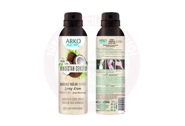 ARKO NEM DEGERLI YAGLAR SERISI HINDISTAN CEVIZI YAGI SPREY KREM  150 ml şişe
