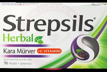STREPSILS HERBAL KARA MURVER VE C VITAMINI ICEREN PASTIL  16 pastil
