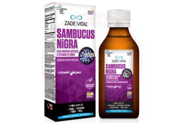 ZADE VITAL SAMBUCUS NIGRA KARA MURVER EKSTRESI, C VITAMINI VE CINKO ICEREN SIVI TAKVIYE EDICI GIDA  100 ml şişe