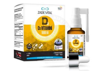 ZADE VITAL D3 VITAMINI VE COREK OTU YAGI ICEREN SPREY 1000 IU 20 ml