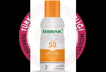 BEBAK SPF50+ COK YUKSEK KORUMALI GUNES KORUYUCU SPREY  150 ml şişe