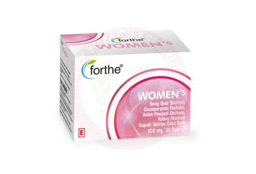 FORTHE WOMENS DONG QUAI EKSTRESI, CIVANPERCEMI EKSTRESI, ASLAN PENCESI EKSTRESI, KOHOS EKSTRESI TAKVIYE EDICI GIDA 510 mg 30 kapsül