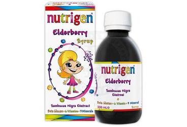 NUTRIGEN ELDERBERRY SAMBUCUS NIGRA EKSTRAKTI, BETA GLUKAN, VITAMIN VE MINERAL ICEREN TAKVIYE EDICI GIDA  200 ml şişe