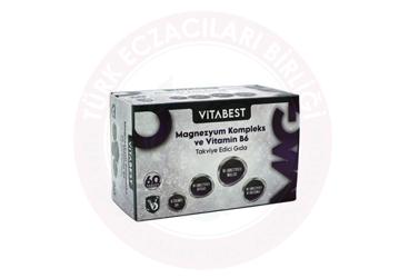 VITABEST MAGNEZYUM KOMPLEKS VE VITAMIN B6 ICEREN TAKVIYE EDICI GIDA  60 tablet