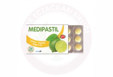 MEDIPASTIL SEKERSIZ YESIL LIMON, PROPOLIS  24 pastil