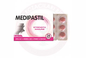 MEDIPASTIL STRENGTH IMMUNE ARI SUTU, GINSENG, CINKO, VITAMIN C, PROPOLIS  24 pastil