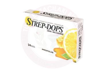 STREP-DROPS LIMON AROMALI, BALLI, IHLAMUR PROPOLISLI PASTIL  24 pastil