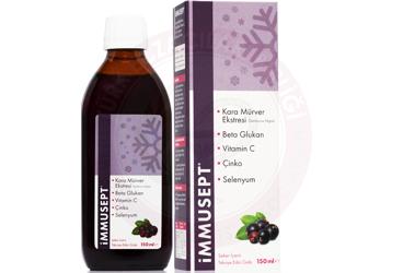 IMMUSEPT MURVER EKSTRAKTI, BETA GLUKAN 1,3/1,6, CINKO, C VITAMINI ICEREN SURUP  150 ml şişe