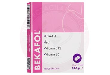 BEKAFOL FOLIK ASIT, VITAMIN B6, VITAMIN B12, IYOT ICEREN TABLET 150 mg 90 tablet