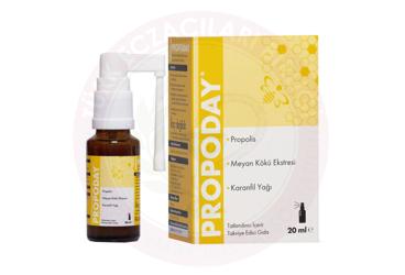 PROPODAY PROPOLIS, MEYAN KOKU EKSTRESI VE KARANFIL YAGI ICEREN SPREY TAKVIYE EDICI GIDA  20 ml şişe