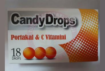 CANDY DROPS PORTAKAL&C VITAMINI PASTIL  18 pastil