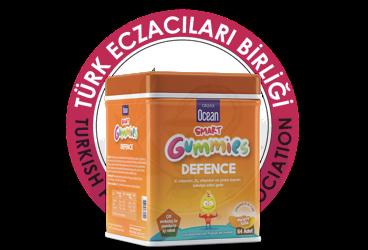 OCEAN SMART GUMMIES DEFENCE C VITAMINI, D VITAMINI VE CINKO ICEREN TAKVIYE EDICI GIDA  64 çiğnenebilir jel form
