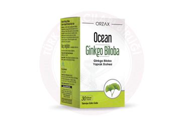OCEAN GINKGO BILOBA YAPRAK EKSTRESI ICEREN TAKVIYE EDICI GIDA 120 mg 30 kapsül