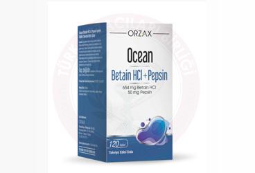 OCEAN BETAIN HCL + PEPSIN ICEREN TABLET TAKVIYE EDICI GIDA  120 tablet