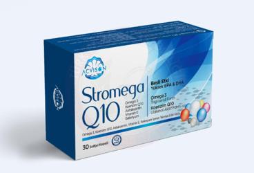 ACVISON STROMEGA OMEGA 3, KOENZIM Q10, ASTAKSANTIN, VITAMIN E, SELENYUM ICEREN TAKVIYE EDICI GIDA   30 kapsül