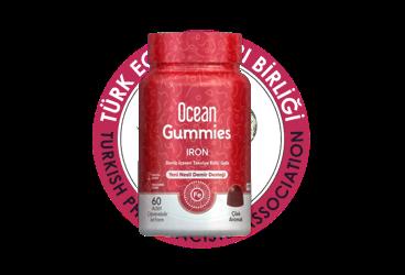 OCEAN GUMMIES IRON DEMIR ICEREN TAKVIYE EDICI GIDA CIGNENEBILIR JEL  60 jel