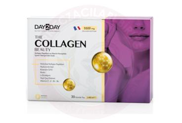 DAY2DAY THE COLLAGEN BEAUTY KOLLAJEN PEPTITLERI VE VITAMIN KOMPLEKS ICEREN TAKVIYE EDICI GIDA 5500 mg 30x40 ml tüp