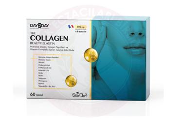 DAY2DAY THE COLLAGEN BEAUTY ELASTIN HIDROLIZE ELASTIN, KOLLAJEN PEPTITLERI VE VITAMIN KOMPLEKS ICEREN TAKVIYE EDICI GIDA 500 mg 60 tablet