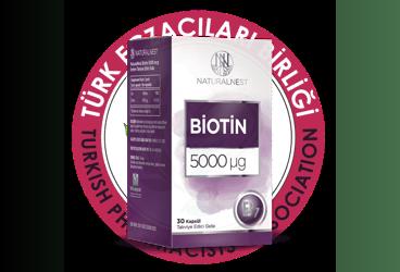 NATURALNEST BIOTIN ICEREN TAKVIYE EDICI GIDA 5000 mcg 30 kapsül
