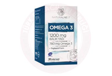 NATURALNEST OMEGA 3 BALIK YAGI, TRIGLISERIT FORM OMEGA 3 ICEREN TAKVIYE EDICI GIDA 1200 mg 30 kapsül