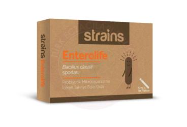 STRAINS ENTEROLIFE PROBIYOTIK MIKROORGANIZMA ICEREN TAKVIYE EDICI GIDA  10x5 ml flakon