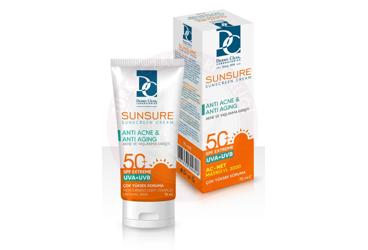 DERMO CLEAN SUNSURE ANTI AKNELI CILT GUNES KREMI SPF 50+  75 ml tüp