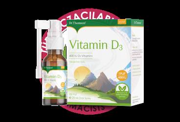 DR THOMSON VITAMIN D3 ICEREN TAKVIYE EDICI GIDA 400 IU 20 ml şişe
