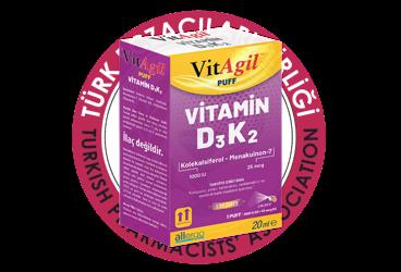 VITAGIL PUFF VITAMIN D3K2 ICEREN SPREY TAKVIYE EDICI GIDA  20 ml şişe