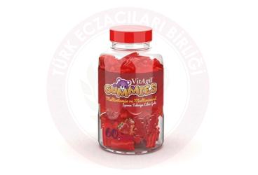 VITAGIL GUMMIES MULTIVITAMIN VE MULTIMINERAL ICEREN TAKVIYE EDICI GIDA CIGNENEBILIR KAPSUL  60 adet