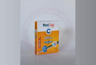 MAXI DAY VITAMIN C, VITAMIN D VE CINKO ICEREN TAKVIYE EDICI GIDA  10 tablet